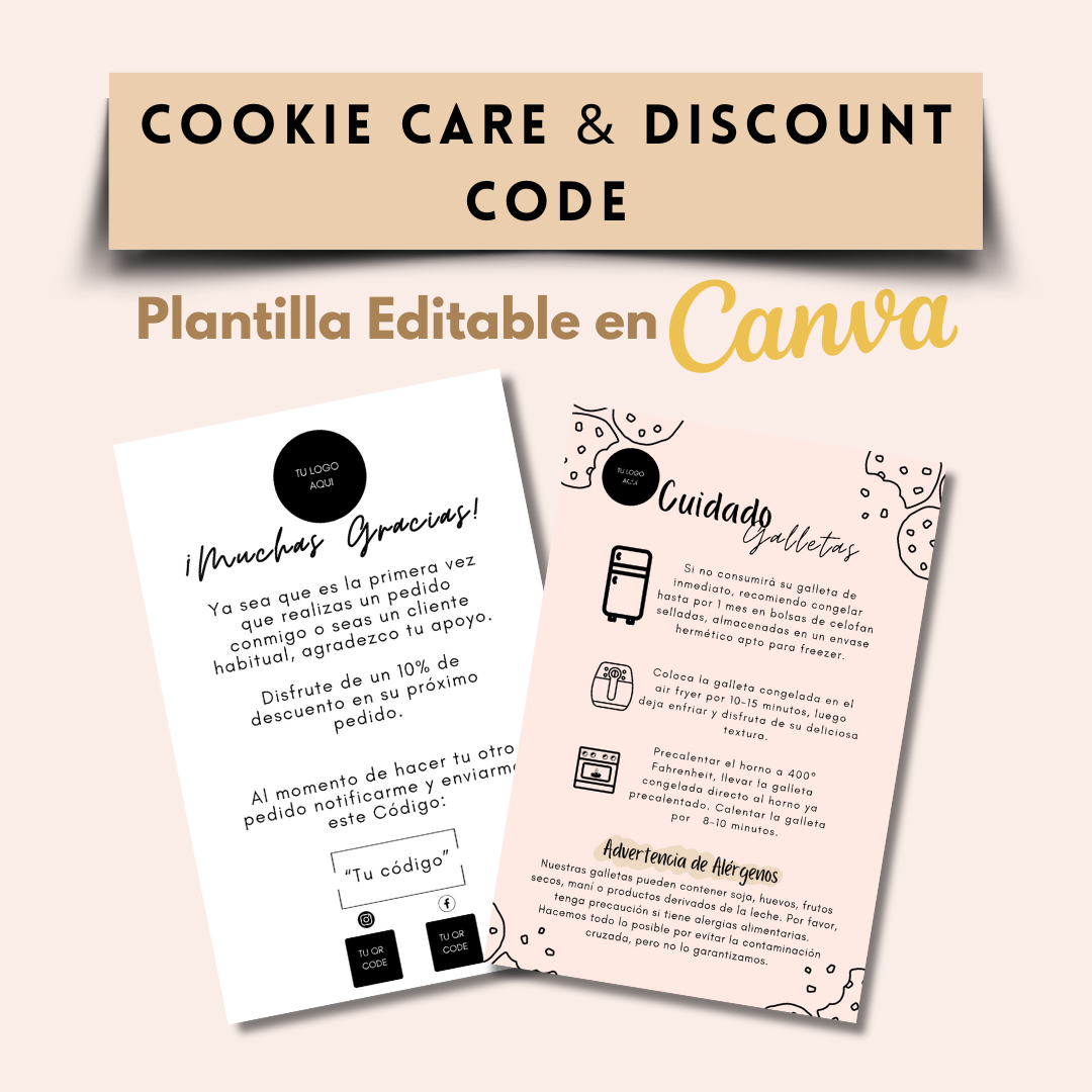 Cookie Care & Discount Code Cards